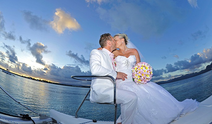 mariage en catamaran à l'île Maurice